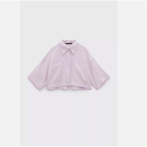 Zara Flowy Shirt with Pockets, Size S NEW WITH TAG! - Picture 8 of 10